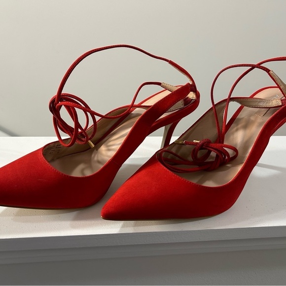 Aldo Red Lace-Up Women's Shoes-Size 10 - Picture 4 of 8